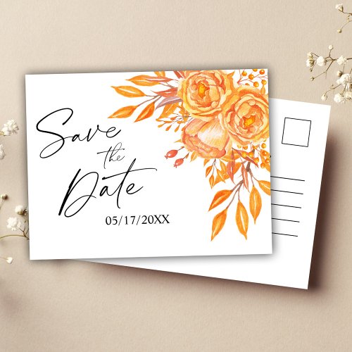 Floral Rustic Wedding Save The Date Announcement Postcard
