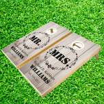 Floral Rustic Wood Mr And Mrs Couples Wedding   Cornhole Set at Zazzle