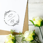 Floral Rustic Wreath Initials & Date Wedding Self-inking Stamp<br><div class="desc">This rustic yet elegant stamp would look beautiful on your Save the Date and Wedding Invitations envelopes! It features a rustic floral wreath, with a date embedded in the frame, and a couple´s initials inside, in whimsical calligraphy with a modern twist. The initials are divided by a delicate line. To...</div>