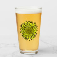 Floral Rustic Yellow Sunflower Hand Drawn