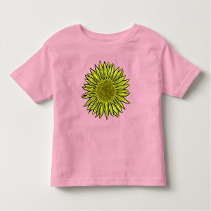 Floral Rustic Yellow Sunflower Hand Drawn Toddler T-shirt