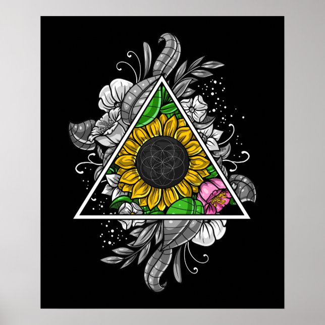 Floral Sacred Geometry Poster (Front)