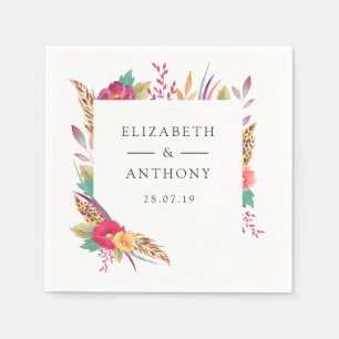 Floral Safari Wedding Napkins