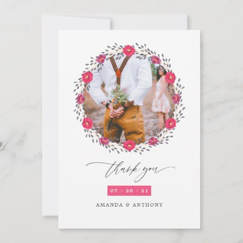 Floral Safari Wedding Thank You Card