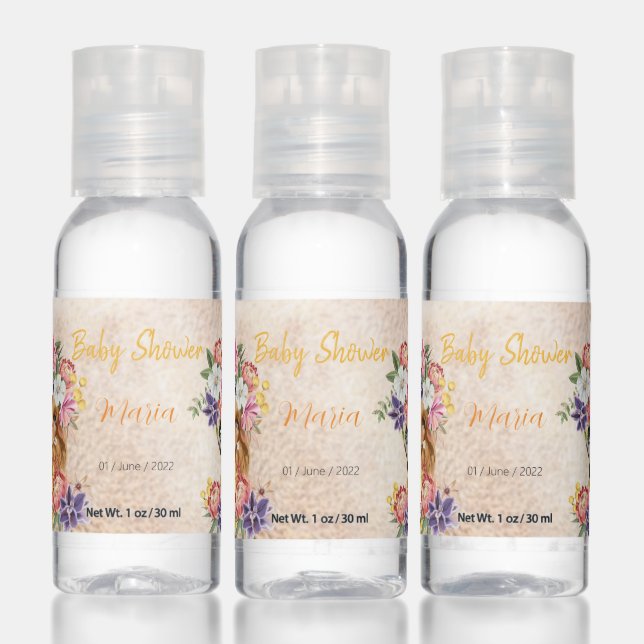 Floral Safari wild one baby shower gold Hand Sanitizer (Set)