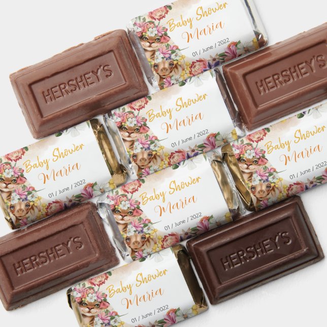 Floral Safari wild one baby shower gold Hershey's Miniatures (Assorted)