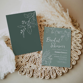 Floral Sage Green Bridal Shower Invitation by DreamDayDesigns at Zazzle