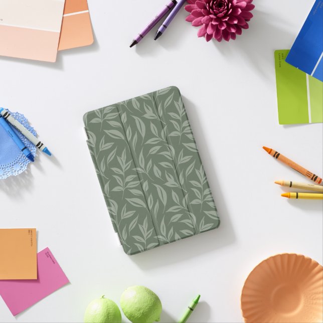 Floral Sage Green iPad Mini Cover (In Situ)