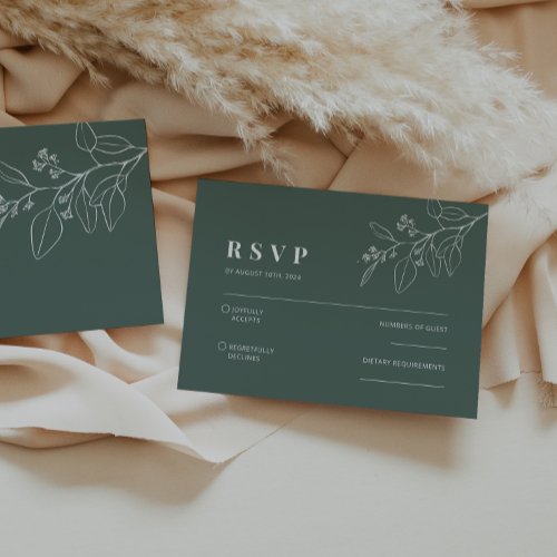 Floral Sage Green RSVP Card