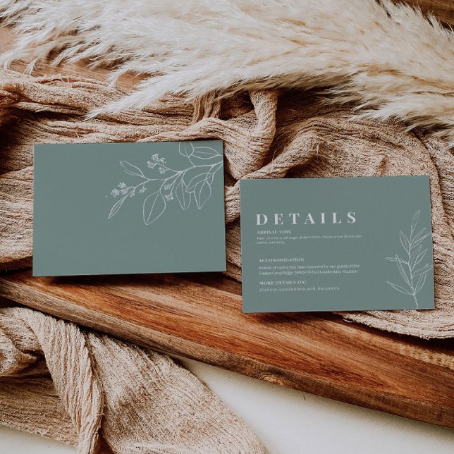  Floral Sage Green Wedding Details Enclosure Card (Creator Uploaded)