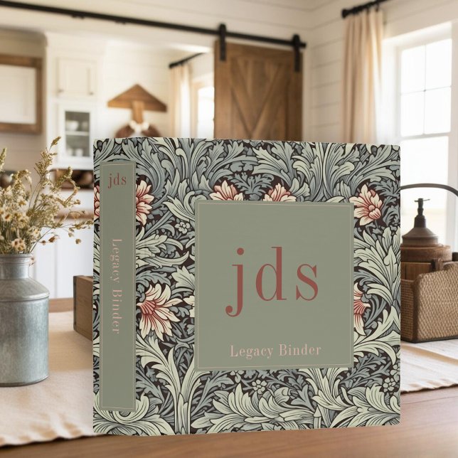 Floral Sage William Morris End of Life Planner 3 Ring Binder (Floral Sage William Morris End of Life Planner 3 Ring Binder)