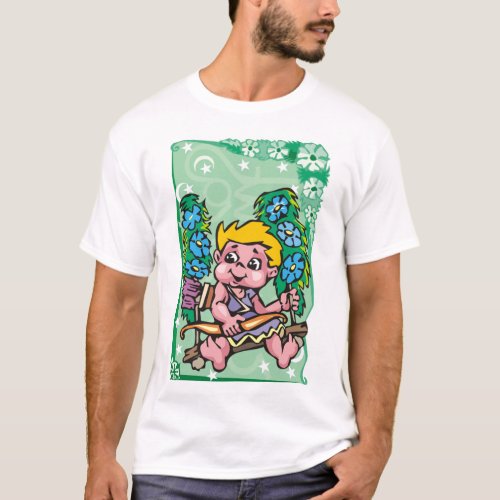 Floral Sagittarius Archer child blue flowers T_Shirt