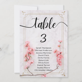 Floral Sakura Cherry Blossom Wedding seating chart Invitation