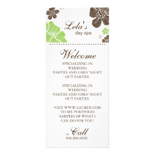 Floral Salon Spa Cards Tropical flower lime green