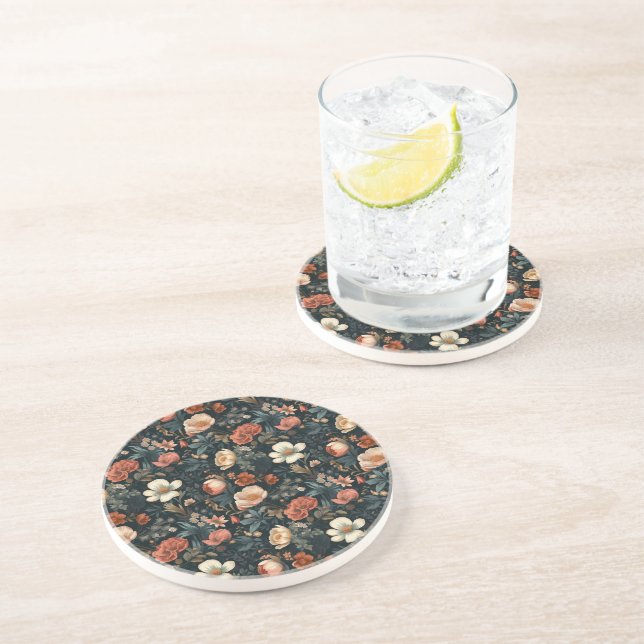 Floral Sandstone Coaster (Side)