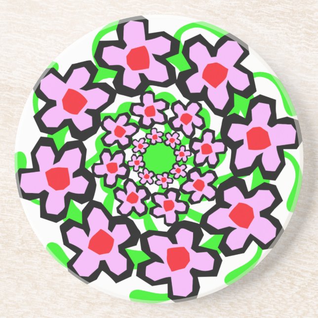 Floral Sandstone Coaster (Front)