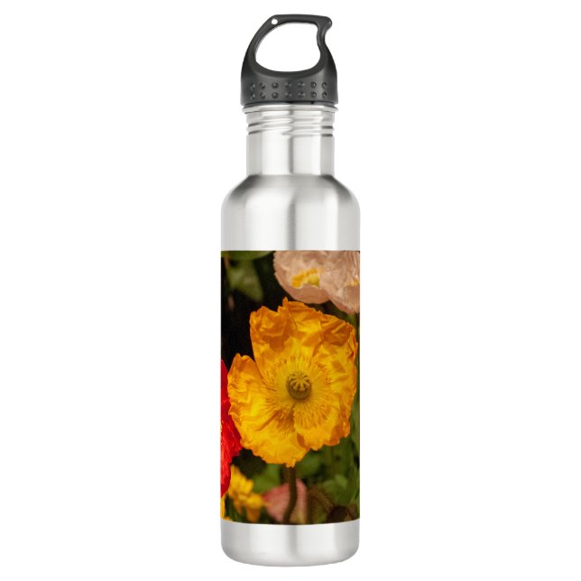 Floral Save Our Planet Flowers Nature  Stainless Steel Water Bottle (Front)