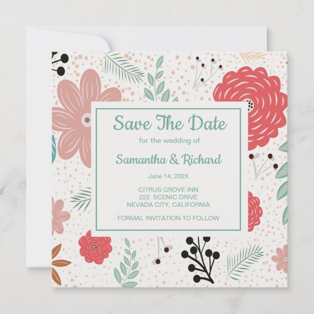 Floral Save The Date (Front)