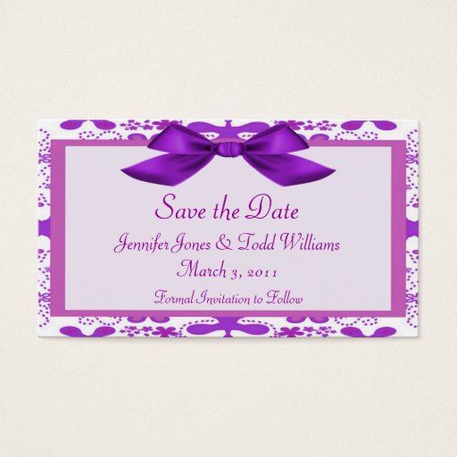 Customizable Floral Save the Date Business Card Template