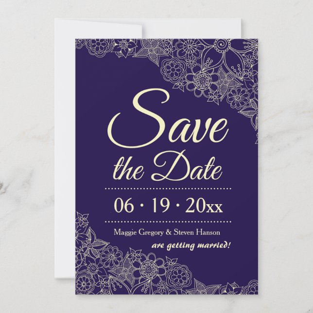 Floral Save the Date Announcement (Front)