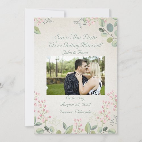 Floral Save The Date Card