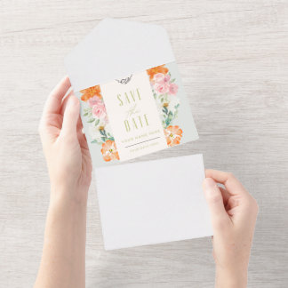Floral Save the Date Card