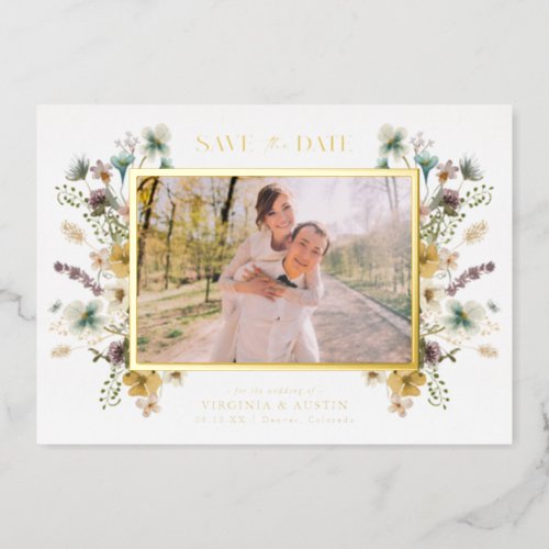 Floral Save The Date Foil Invitation