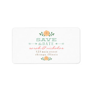 Floral Save the Date Label
