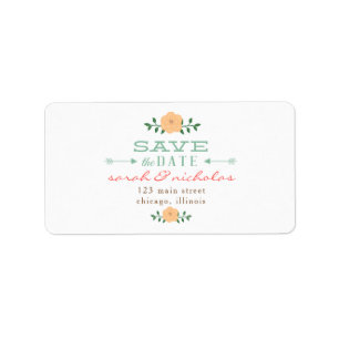 Floral Save the Date Label