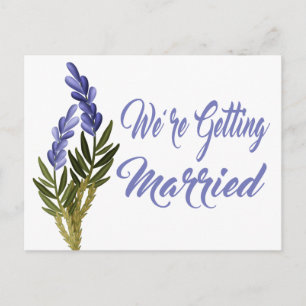 Floral Save The Date Lavender Purple Wedding Announcement Postcard