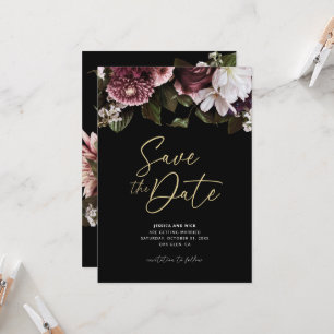 Floral Save The Date, Moody Save The Date Invitation