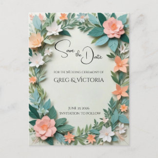 Floral Save the Date Postcard