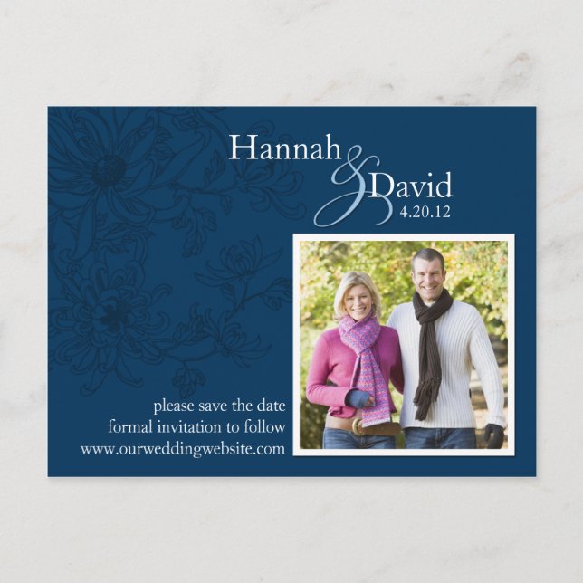 Floral Save the Date Postcard (Front)