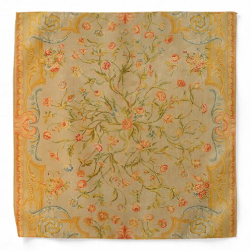 Floral Savonnerie Rose Tulip Greenery  Bandana