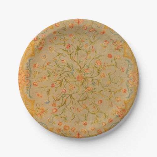 Floral Savonnerie Rose Tulip Greenery  Paper Plates