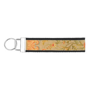 Floral Savonnerie Rose Tulip Greenery Wrist Keychain
