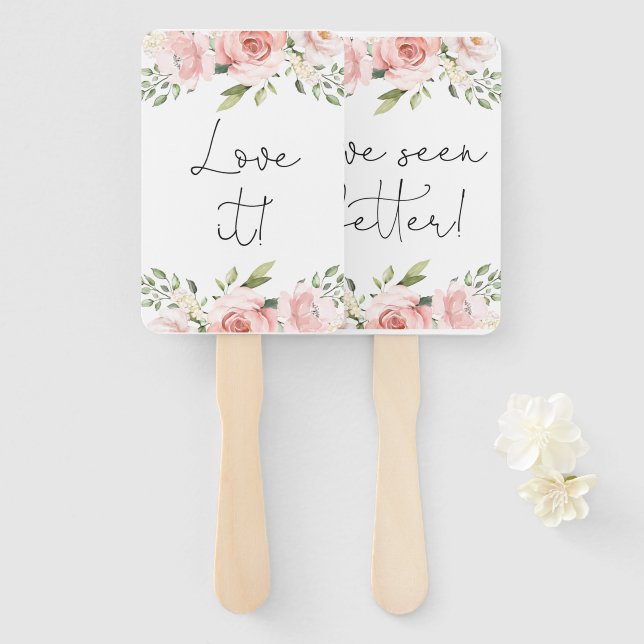 Floral say yes to the dress cards hand fan (Front and Back)