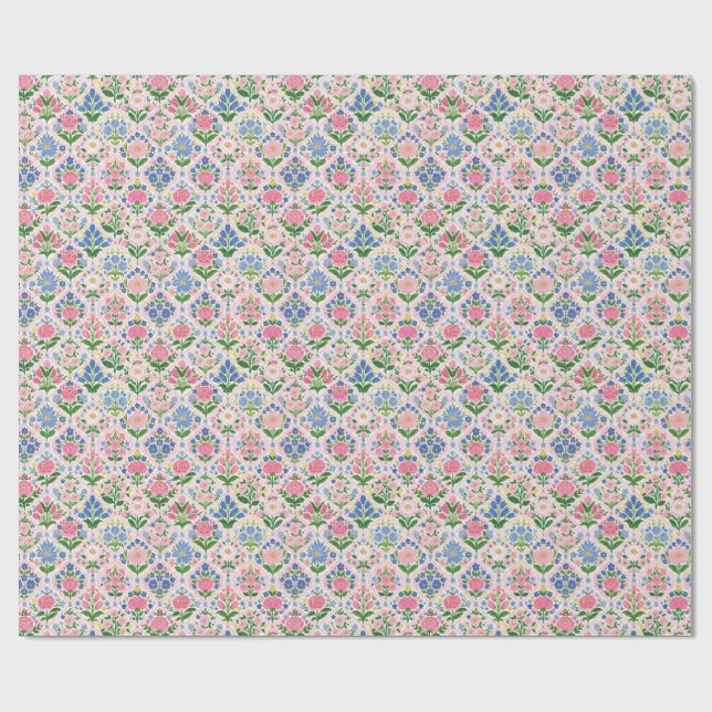 Floral scallop wrapping paper (Flat)