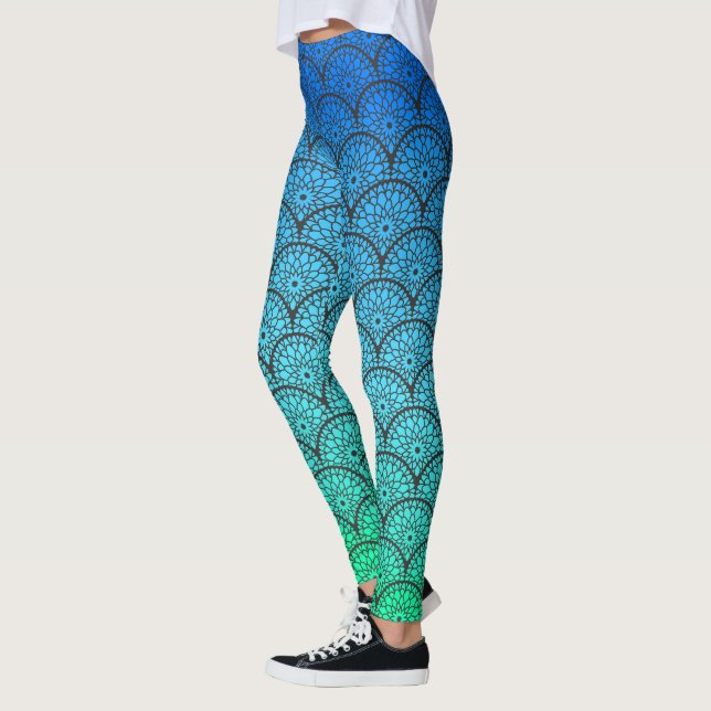 Floral Scalloped Gradient Leggings (Left)