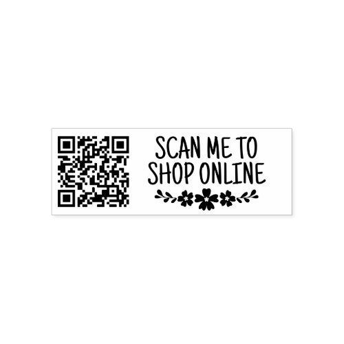 Floral Scan Me To Shop Your QR Code Self_inking Stamp