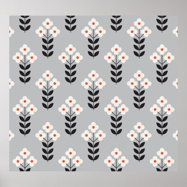 Floral Scandinavian: Seamless Pattern Design Poster (Front)
