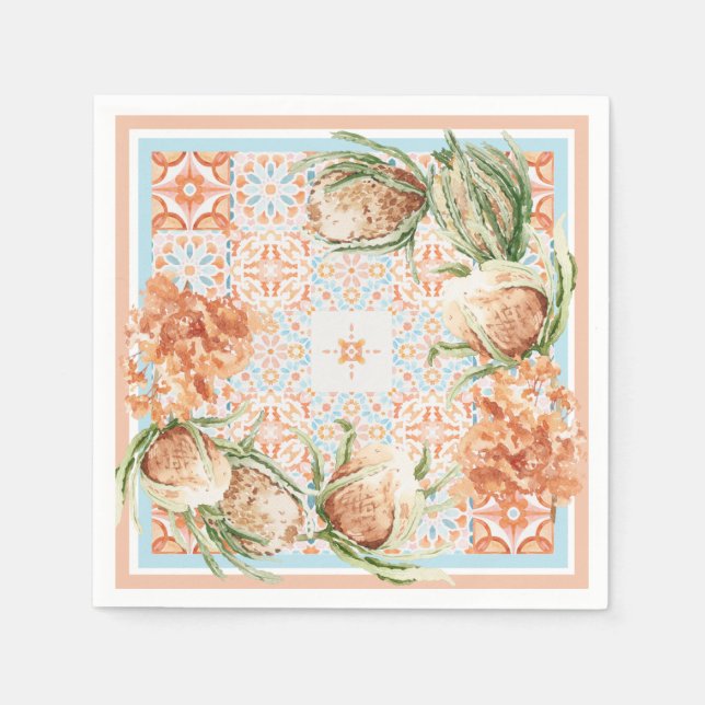 Floral scarf design napkins (Front)