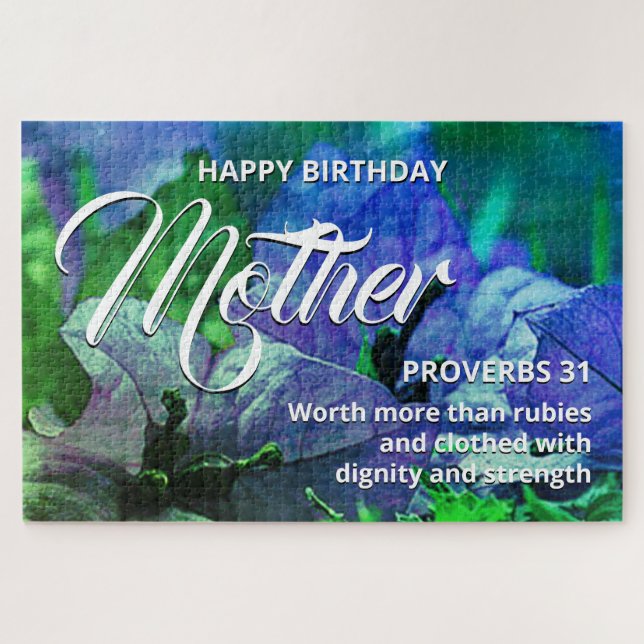 Floral Scene 20"x30" HAPPY BIRTHDAY MOTHER Custom Jigsaw Puzzle (Horizontal)