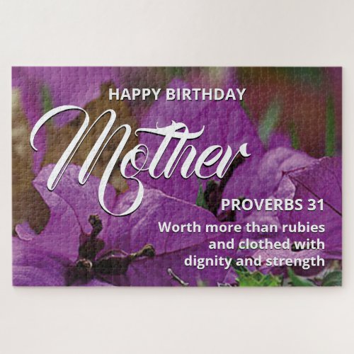 Floral Scene HAPPY BIRTHDAY MOTHER 20x30 Custom Jigsaw Puzzle