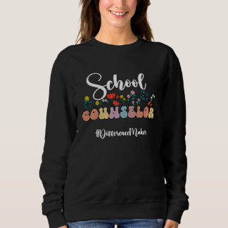 Floral School Guidance Counselor Groovy Counseling Sweatshirt