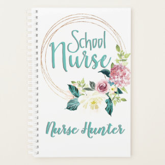 Floral School Nurse Personalized Planner