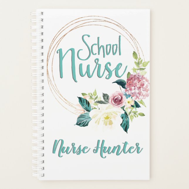 Floral School Nurse Personalized Planner (Front)
