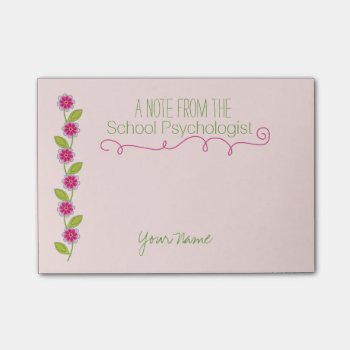 Floral School Psychologist Notes by schoolpsychdesigns at Zazzle