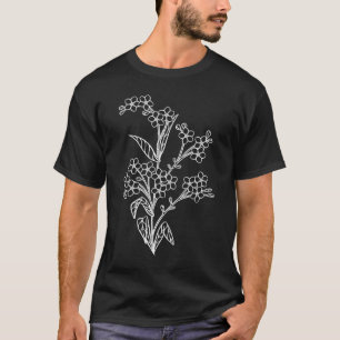 Floral Scorpion Grasses Forget Me Nots Flower T-Shirt