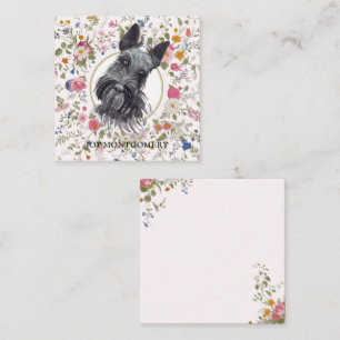 Floral Scottish Terrier Dog Mom Notecard